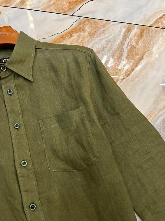 Льняная рубашка Dolce & Gabbana Premium - Khaki
