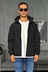 Мужская чёрная куртка с патчем на плече Stone Island