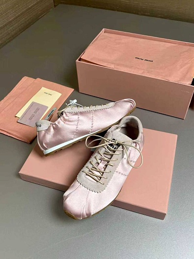 Женские кроссовки MIU MIU Plume Satin premium   