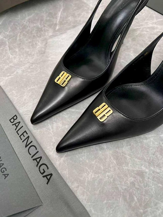 Женские кожаные туфли на каблуке Balenciaga premium