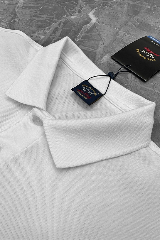 Белое поло Paul & Shark logo-embroidered