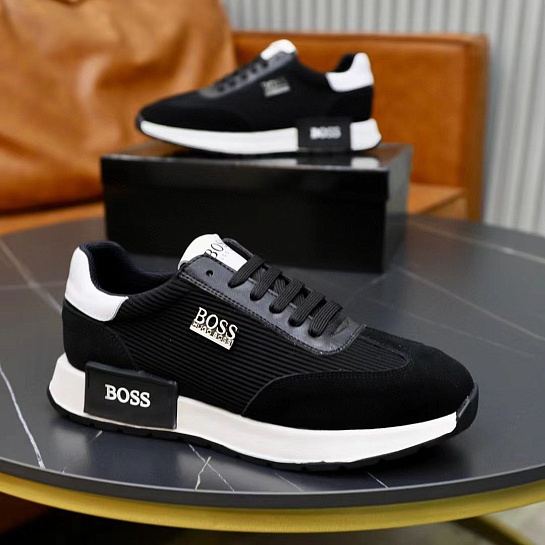 Мужские кроссовки Hugo Boss logo-plaque - Black