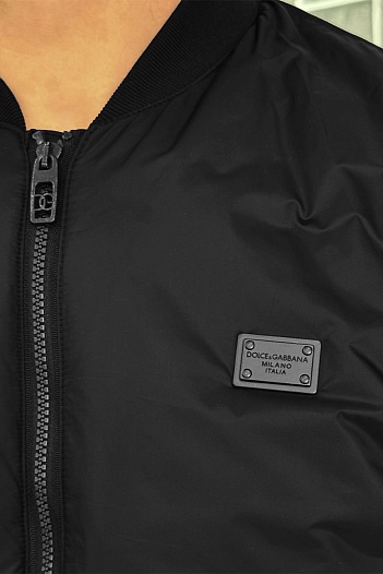 Мужской бомбер Dolce & Gabbana logo-plaque - Black   