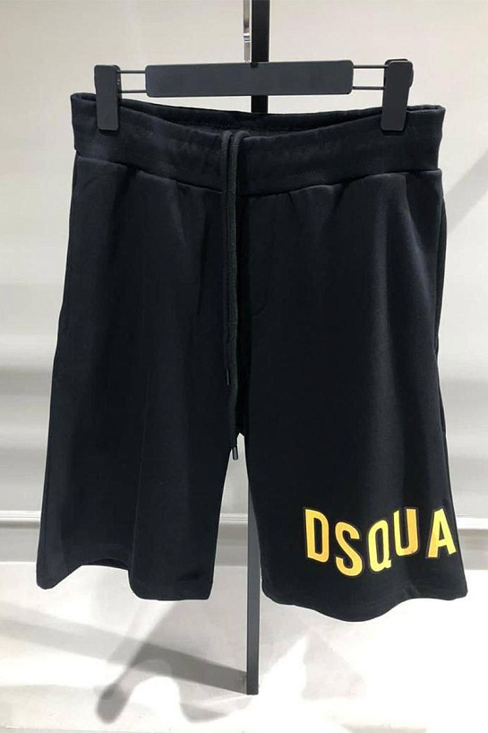 Чёрные мужские шорты Dsquared2 logo-print
