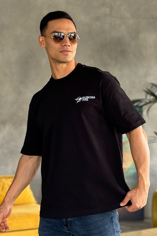 Оверсайз футболка Balenciaga Paris - Black