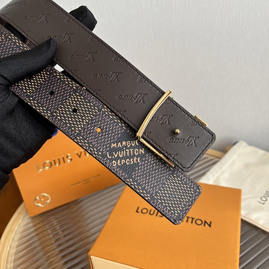 Двусторонний кожаный ремень Louis Vuitton Dimension Premium (ширина 4 см)