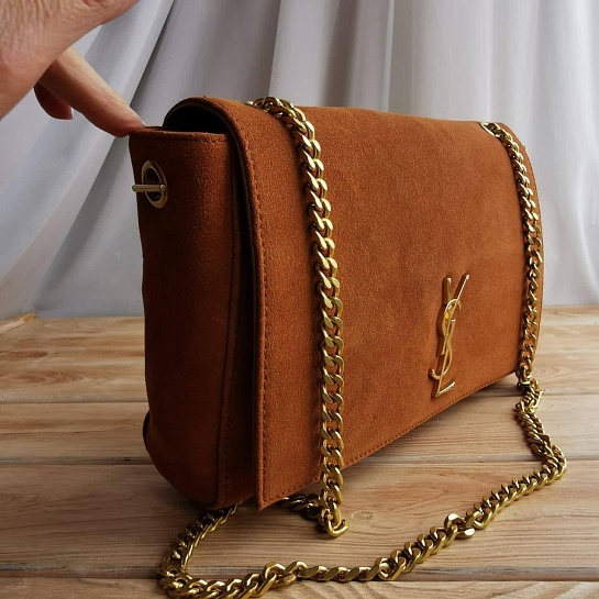 Женская замшевая сумка Yves Saint Laurent 32x19 см