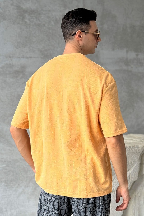 Мужская футболка Dior оранжевого цвета