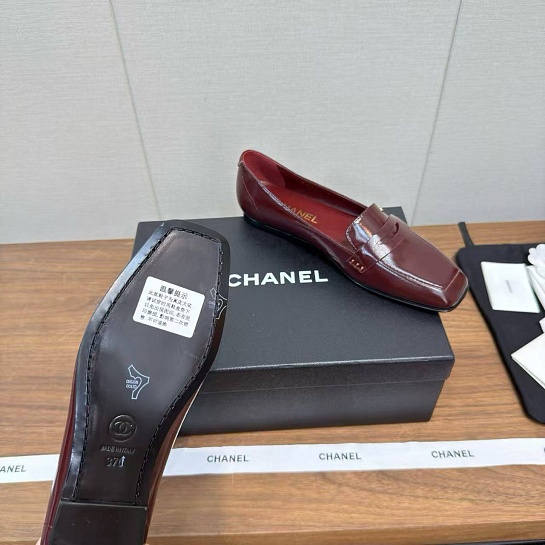 Женские кожаные лоферы Chanel premium