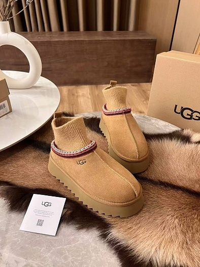 Женские замшевые ботинки UGG Tazz Platform - Chestnut   