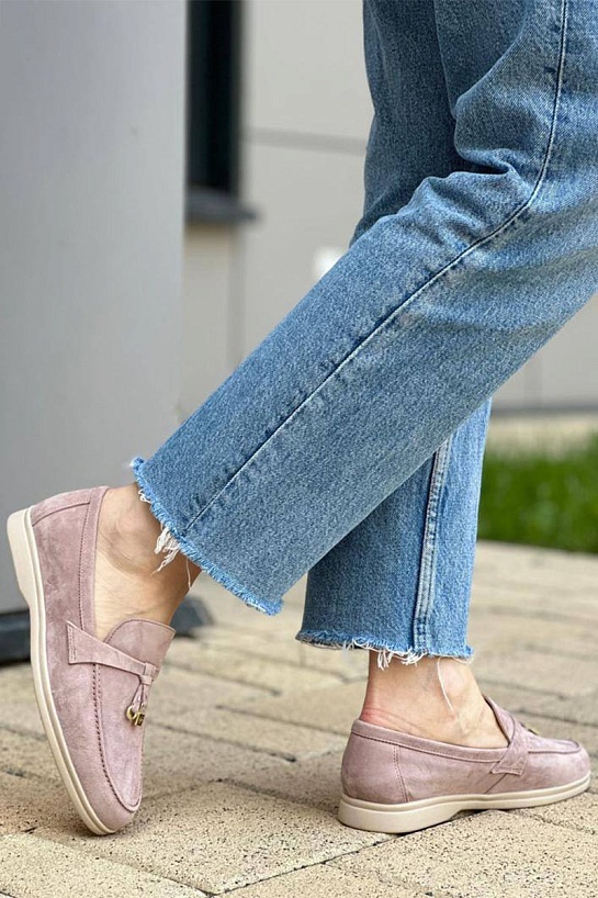 Женские замшевые лоферы Loro Piana Open Walk