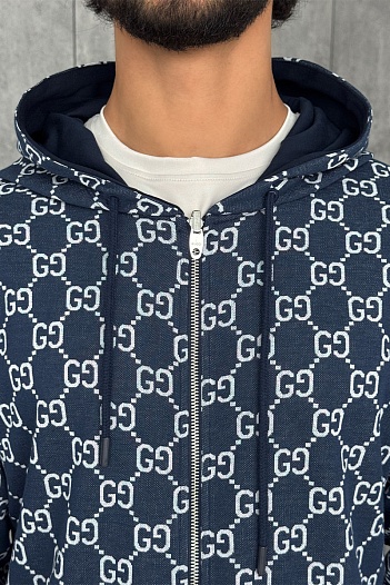 Двусторонняя кофта Gucci GG monogram - Navy   