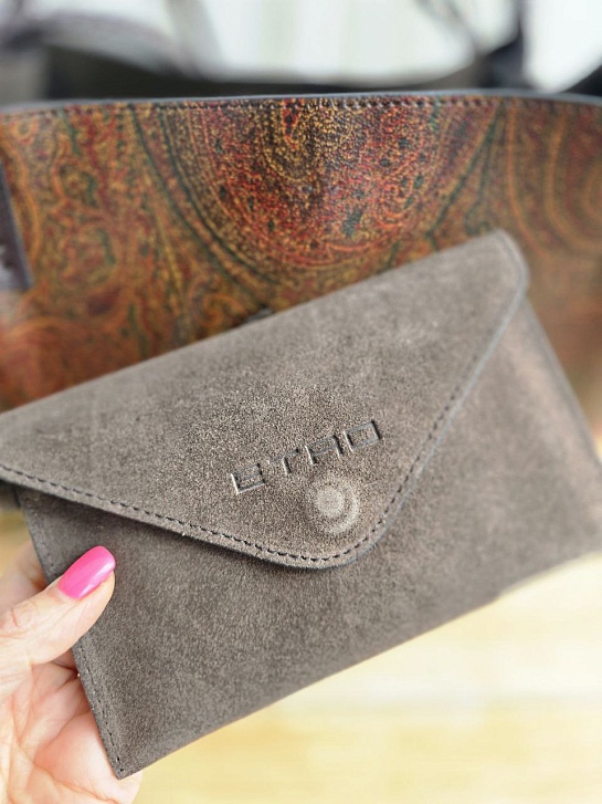 Кожаная сумка Etro с узором пейсли 38x23 см