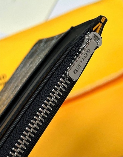 Кожаный кошелек Goyard Insert Louise Premium 21x11см - Black   