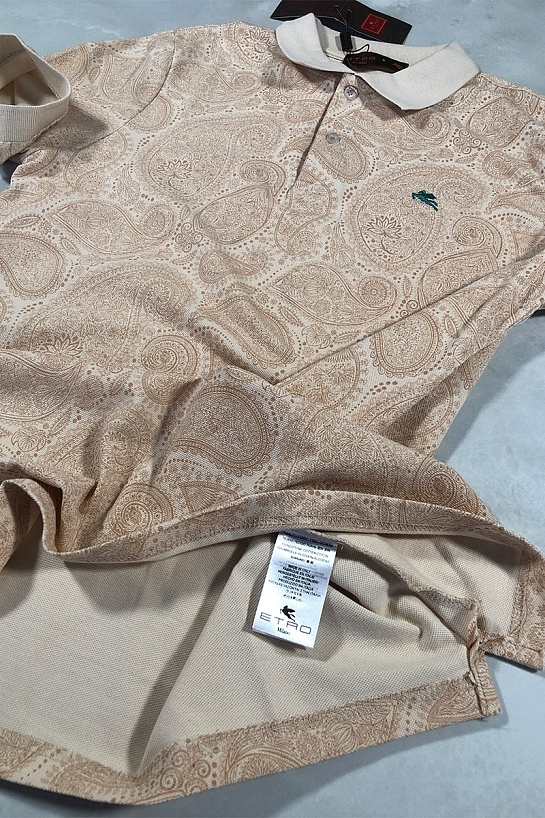 Классическое мужское поло Etro бежевого цвета