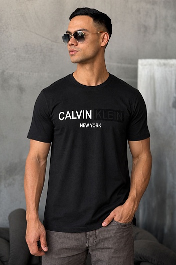 Мужская чёрная футболка Calvin Klein New York   