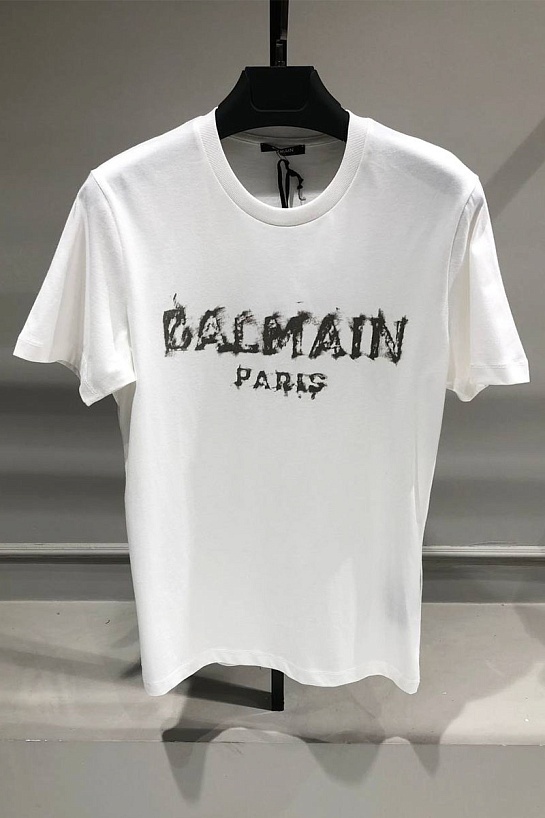 Белая оверсайз футболка Balmain Paris logo-print