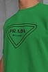 Зелёная оверсайз футболка Prada Milano logo