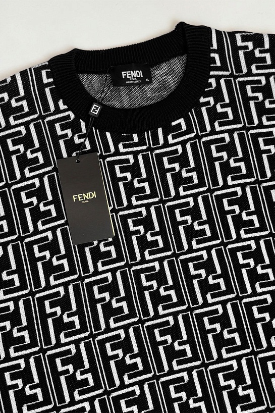 Чёрный джемпер Fendi FF Monogram