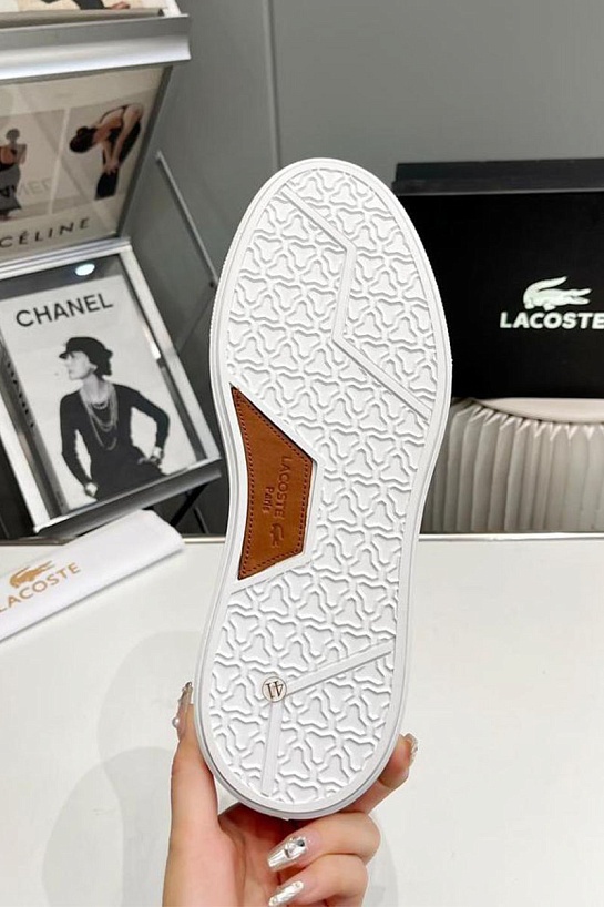 Кожаные слипоны Lacoste logo-plaque - Brown