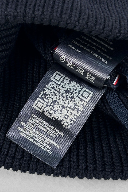 Мужская тёмно-синяя шапка Tommy Hilfiger logo-patch