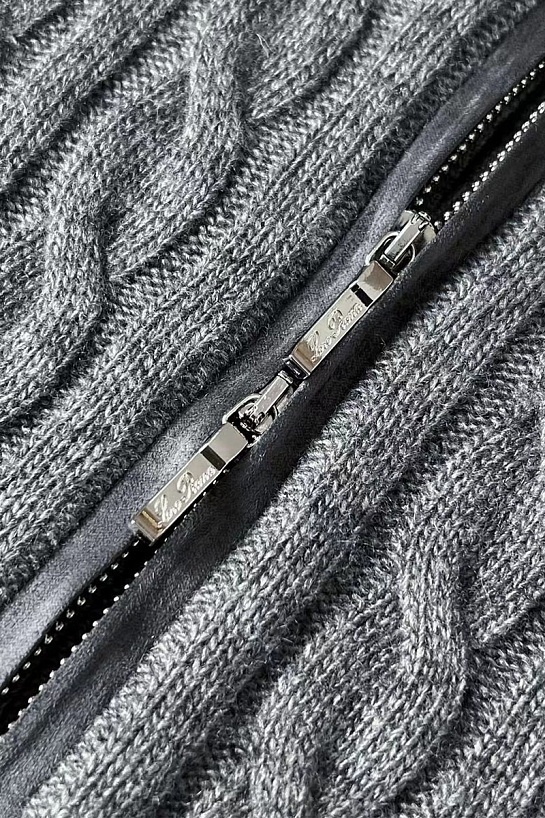 Кашемировый свитер Loro Piana Premium zip-up - Dark Grey