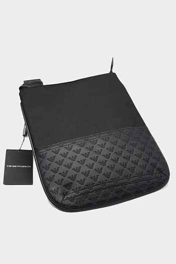 Мужская чёрная сумка Emporio Armani   