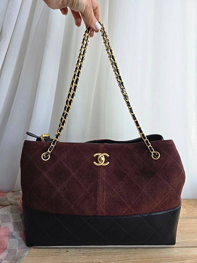 Женская комбинированная сумка Chanel 36x26 см   