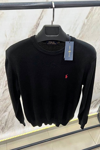 Мужской чёрный джемпер Polo Ralph Lauren embroidered logo   