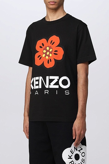 Чёрная футболка Kenzo Boke Flower graphic print   