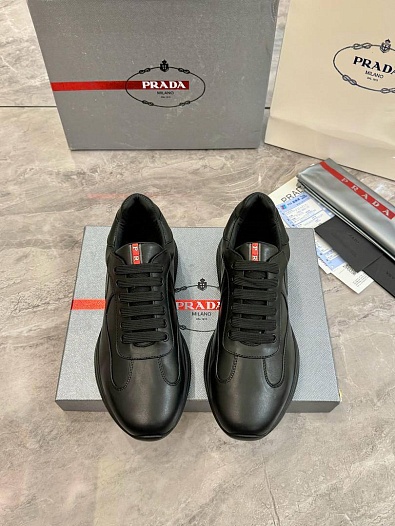 Кожаные кроссовки Prada America's Cup - Black   