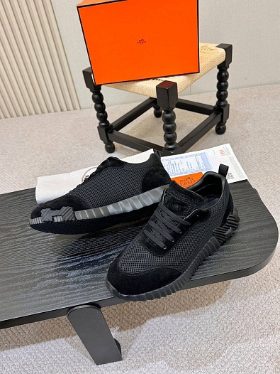 Мужские чёрные кроссовки Hermes Bouncing   