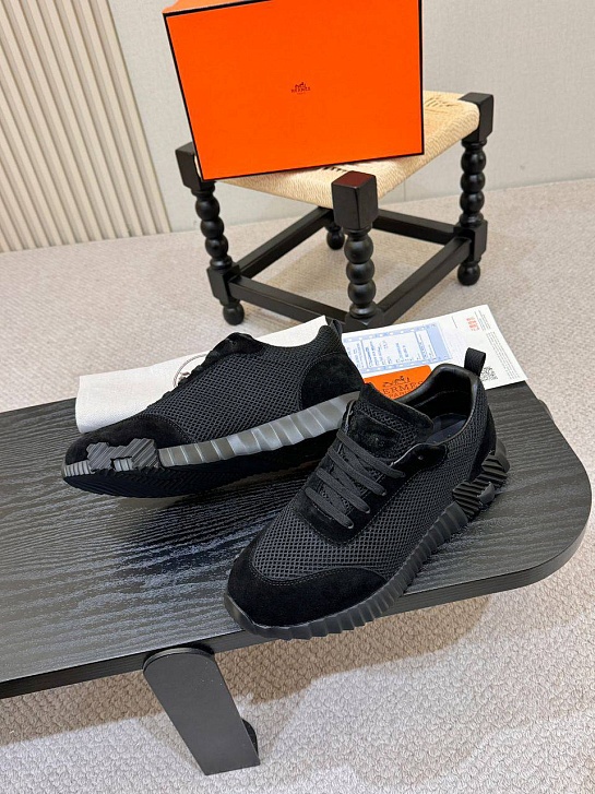 Мужские чёрные кроссовки Hermes Bouncing