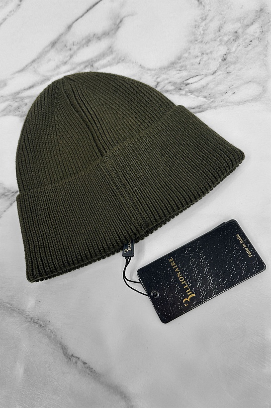 Тёмно-зелёная шапка Billionaire logo-patch