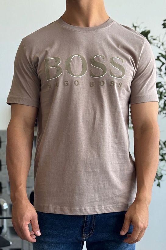 Мужская бежевая футболка Hugo Boss