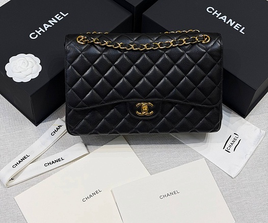 Кожаная сумка Chanel Classic Flap premium 30x20x9 см (8 расцветок)   