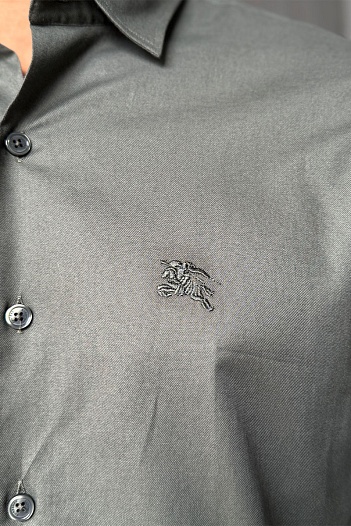 Мужская рубашка Burberry logo-embroidered - Green   