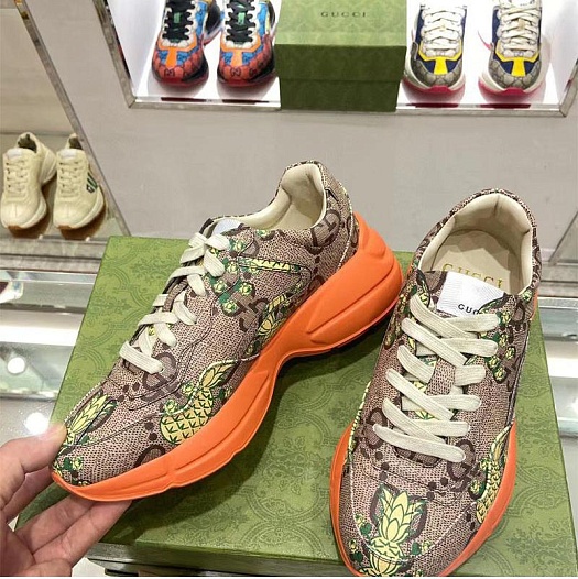 Женские кроссовки GG Rhyton "Pineapple"   