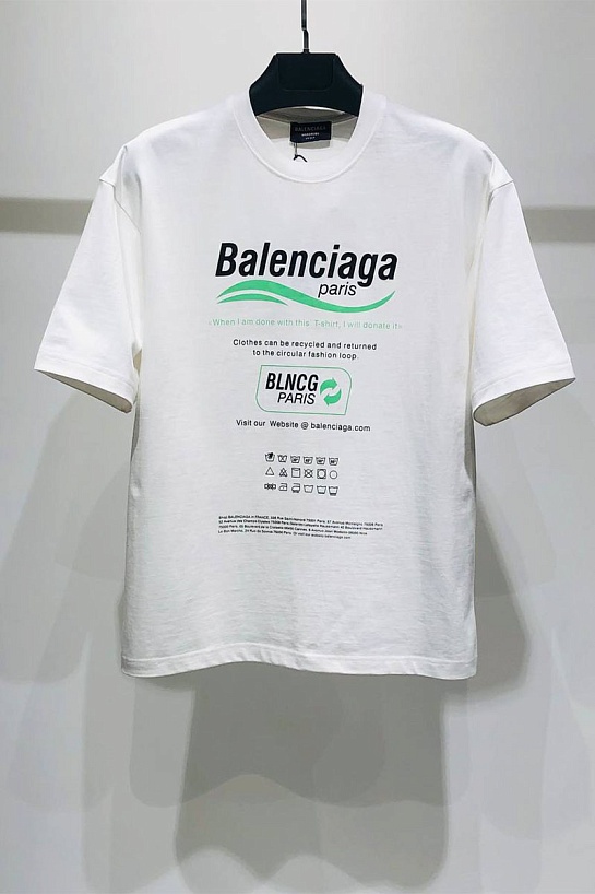 Оверсайз футболка Balenciaga Recycle - White