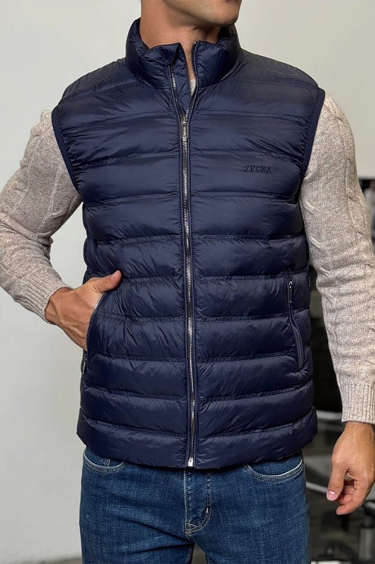 Мужской тёмно-синий жилет Zegna