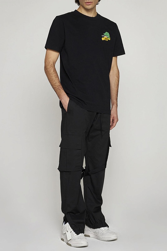 Чёрная оверсайз футболка Off-White Brush Arrow