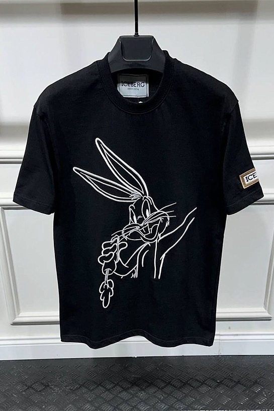 Мужская чёрная футболка Iceberg x Looney Tunes