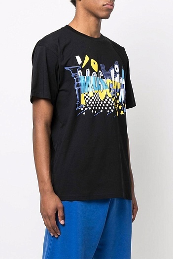 Мужская чёрная футболка Moschino   