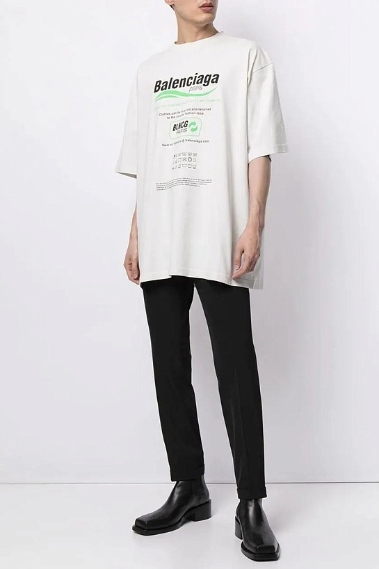 Оверсайз футболка Balenciaga Recycle - White