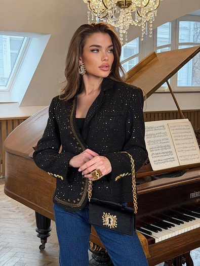 Женский пиджак в пайетках Schiaparelli premium   