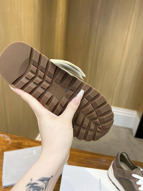 Женские замшевые кроссовки Brunello Cucinelli - Brown