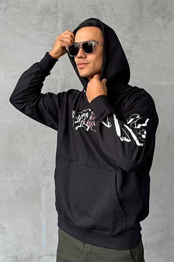 Мужское чёрное худи Off-White Graffiti Arrows Logo   