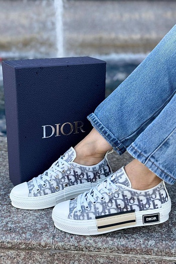 Женские текстильные кеды Dior B23 Low Oblique   