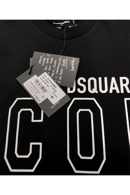 Мужская чёрная футболка Dsquared2 "ICON"