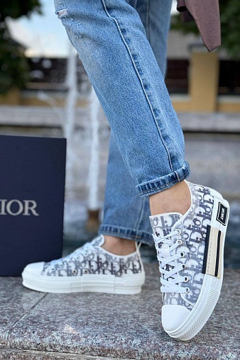 Женские текстильные кеды Dior B23 Low Oblique   